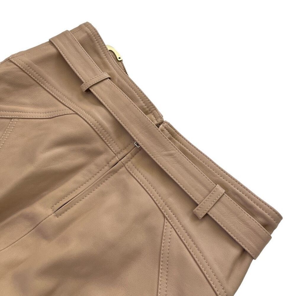 Camila Coelho Luci‎ Leather Mini Skirt in Nude - Picture 9 of 12